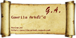Gavrila Arkád névjegykártya